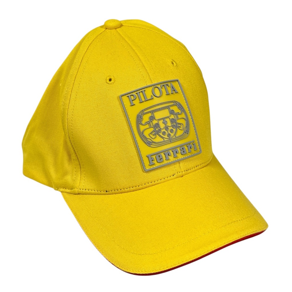 Puma Ferrari Driving Course Corso Pilota Yellow Cotton Strapback Hat Cap